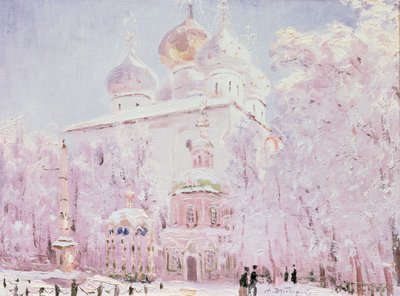 Invierno en la Lavra de la Trinidad-San Sergio en Sergiyev Posad, c.1910 de Nikolay Nikanorovich Dubovskoy